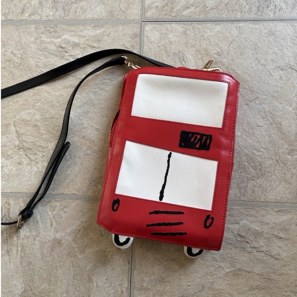 Boden London Bus Bag Purse With Strap Novelty Eclectic Red And White